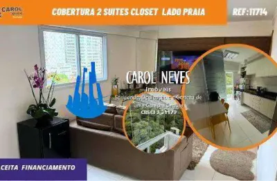 Cobertura 2 suites closet lado praia financiamento bancario praia grande