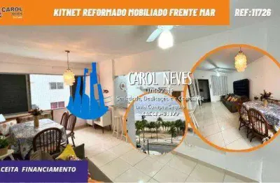 Kitnet reformado mobiliado frente mar financiamento bancario praia grande