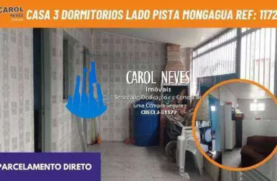 Casa 3 dormitorios lado pista parcelamento direto mongagua