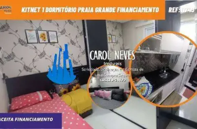 Kitnet 1 dormitorio lado praia financiamento bancario praia grande
