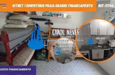 Kitnet 1 dormitorio lado praia financiamento bancario praia grande