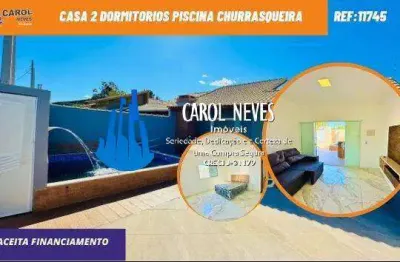 Casa 2 dormitorios piscina lado praia financiamento bancario itanhaem