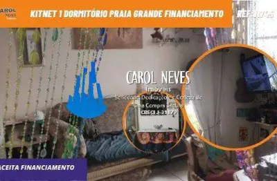 Kitnet 1 dormitorio lado praia financiamento bancario praia grande