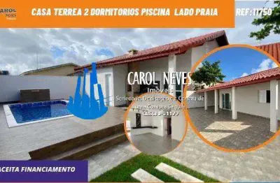 Casa terrea 2 dormitorios piscina lado pista financiamento itanhaem