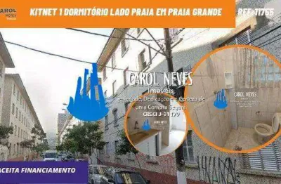 Kitnet 1 dormitorio lado praia financiamento bancario praia grande