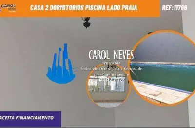 Casa 2 dormitorios piscina lado praia financiamento itanhaem cibratel i
