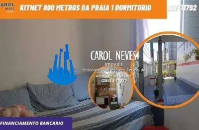 Kitnet 1 dormitorio lado praia financiamento bancario praia grande