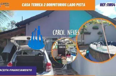 Casa terrea 2 dormitorios lado pista financiamento bancario mongagua