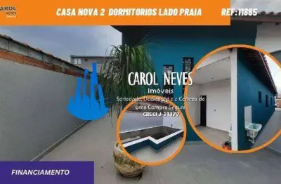 Casa 2 dormitorios piscina financiamento bancario lado praia itanhaem