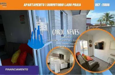 Apartamento 1 dormitorio lado praia financiamento praia grande