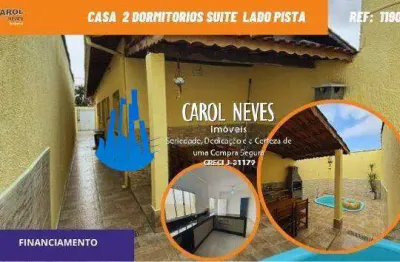 Casa nova 2 dormitorios piscina lado pista financiamento mongagua