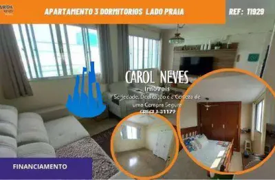 Apartamento 3 dormitorios suite lado praia financiamento mongagua
