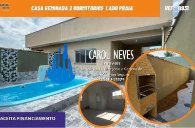 Casa 2 dormitorios piscina lado praia financiamento itanhaem
