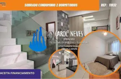 Sobrado condominio 2 dormitorios financiamento bancario praia grande