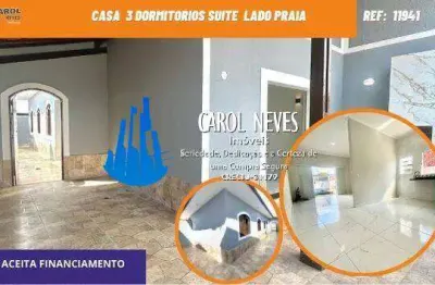Casa 3 dormitorios suite lado praia fianciamento  mongagua