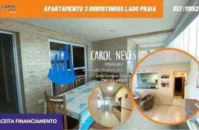 Apartamento 3 dormitorios piscina lado praia financiamento mongagua