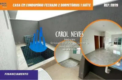 Casa condominio fechado 2 dormitorios lado praia financiamento itanhaem