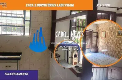 Casa 2 dormitorios lado praia financiamento mongagua