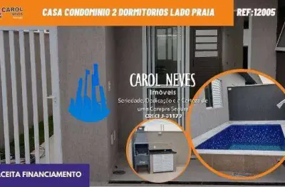 Casa condominio 2 dormitorios lado praia financiamento itanhaem