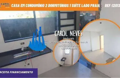Casa condominio fechado 2 dormitorios 1 suite financiamento itanhaem