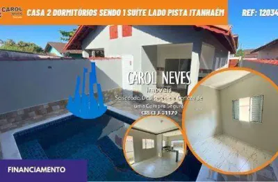 Casa 2 dormitorios 1 suite piscina financiamento bancario itanhaem
