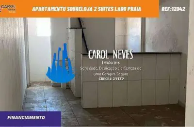 Apartamento sobreloja 2 suites lado praia financiamento bancario itanhaem
