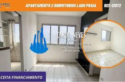 Apartamento 2 dormitorios lado praia financiamento bancario praia grande