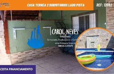Casa terrea 2 dormitorios lado pista financiamento mongagua