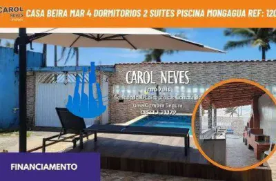 Casa beira mar 4 dormitorios 2 suites piscina financiamento mongagua
