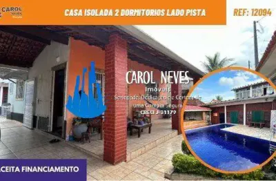 Casa isolada 2 dormitorios lado pista financiamento bancario mongagua