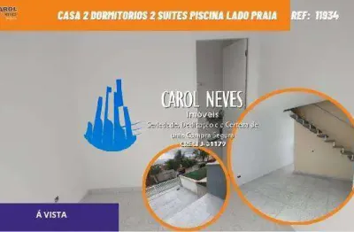 Sobrado em condominio 2 dormitorios 2 suites piscina lado praia itanhaem