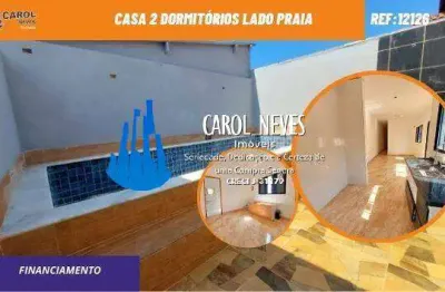 Casa nova 2 dormitorios piscina lado praia financiamento itanhaem