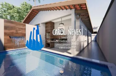 Casa nova 2 dormitorios piscina financiamento lado pista itanhaem
