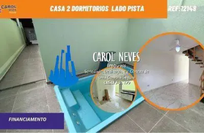Casa sobrado 2 dormitorios suite lado pista financiamento mongagua