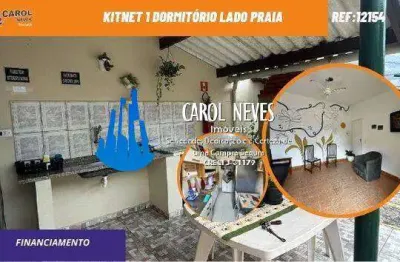 Kitnet 1 dormitorio lado praia financiamento praia grande
