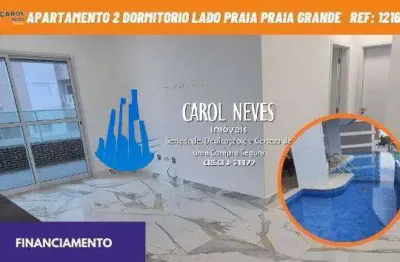 Apartamento 2 dormitorios 1 suite lado praia financiamento praia grande