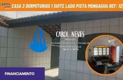Casa 2 dormitorios 1 suite lado pista financiamento mongagua