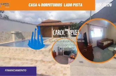 Casa 5 dormitorios piscina lado pista financiamento mongagua