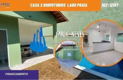 Casa 2 dormitorios piscina lado praia financiamento itanhaem