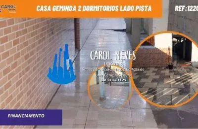 Casa geminada 2 dormitorios suite lado pista financiamento mongagua