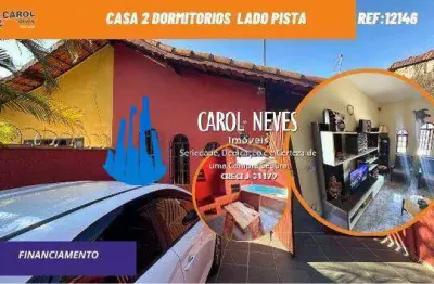 Casa 2 dormitórios piscina lado pista financiamento bancario mongaguá