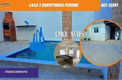 Casa 3 dormitorios piscina lado praia financiamento peruibe