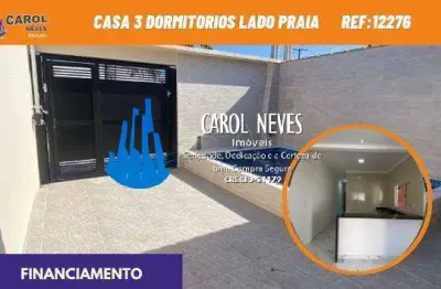 Casa 3 dormitorios lado praia financiamento bancario mongagua