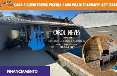 Casa 3 dormitorios 2 suites lado praia financiamento itanhaem