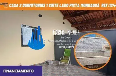 Casa 2 dormitorios 1 suite piscina lado pista financiamento mongagua