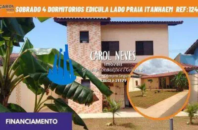 Sobrado edicula 4 dormitorios 3 suite lado praia financiamento itanháem
