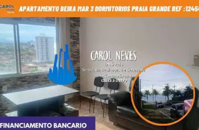 Apartamento 3 dormitorios beira mar financiamento bancario praia grande