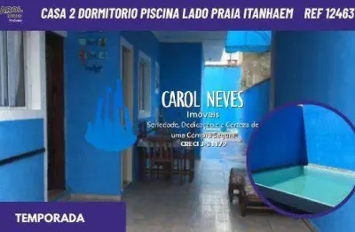 Casa locacao temporada 2 dormitorios piscina lado praia itanhaem