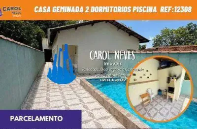Casa 2 dormitorios 1 suite piscina parcelamento direto lado pista mongagua