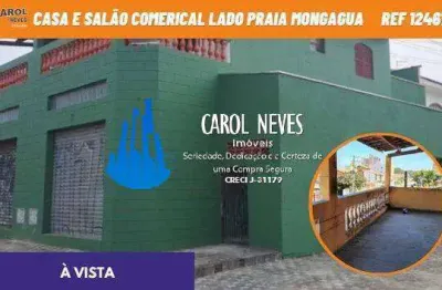 Casa 2 dormitórios salão comercial lado praia a vista mongagua